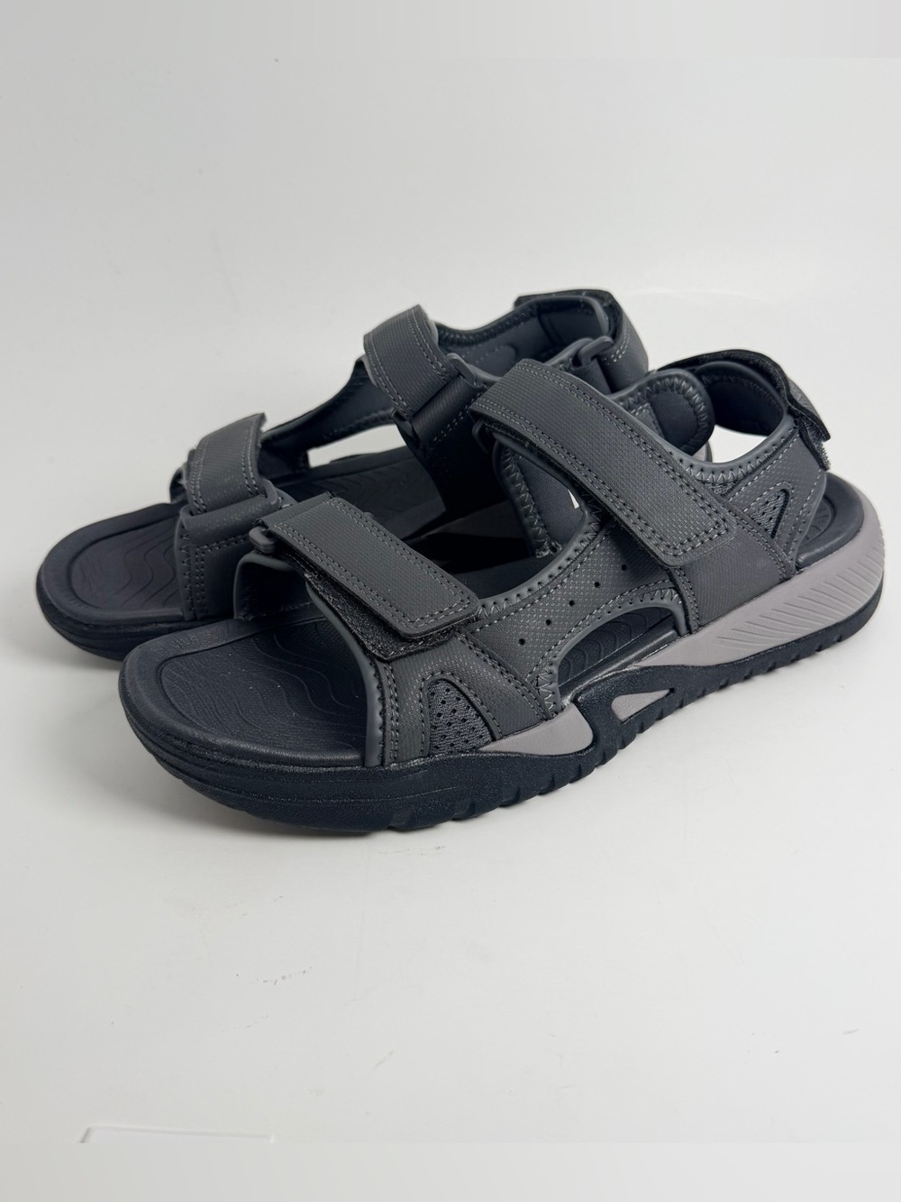 Eddie Bauer Dark Gray Kids Adjustable Strap Sandals